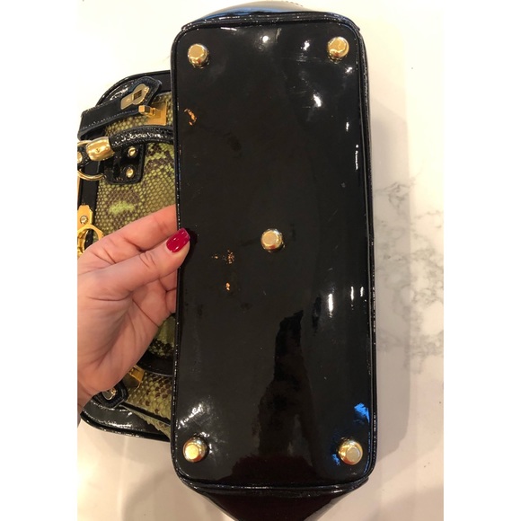 Zac Posen Aurora Green Snakeskin Gold Hardware Doctor Satchel Handbag Purse - Picture 16 of 16